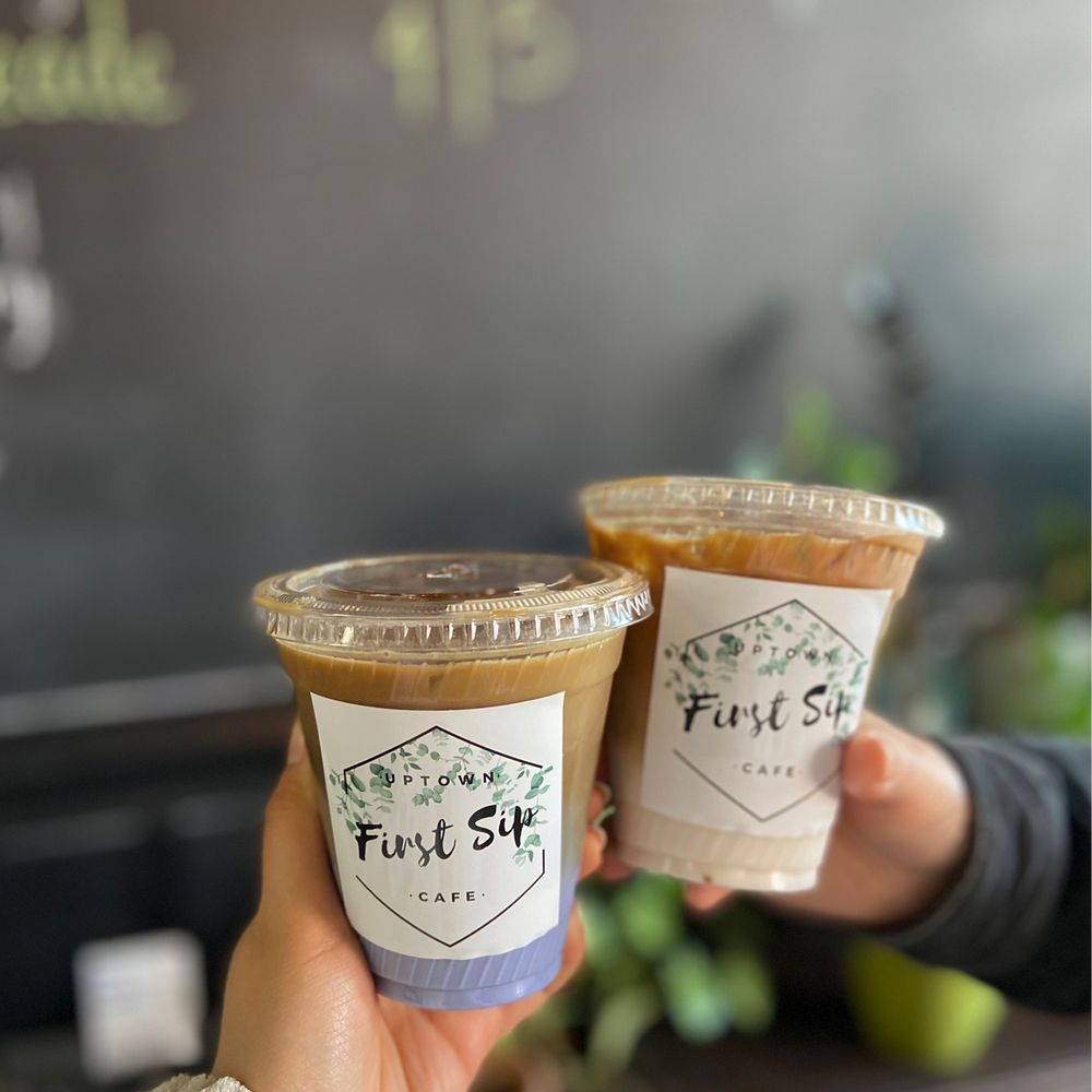 First Sip Cafe - two people holding cups of coffee - Coffee & Tea Near Me - Chicago, Illinois First Sip Cafe - two people holding cups of coffee - Coffee & Tea Near Me - Chicago, Illinois