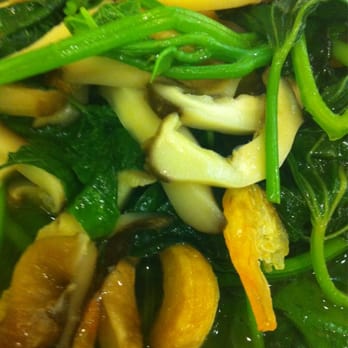 Fu Lam Moon - Yam leaves and mushrooms - Dim Sum Near Me - Fremont, California Fu Lam Moon - Yam leaves and mushrooms - Dim Sum Near Me - Fremont, California