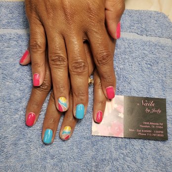 Nails by Judy - Gel manicure with design - Nail Salons Near Me - Houston, Texas