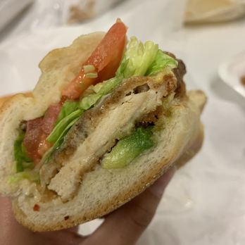 Gateway Bagels & Deli - Chicken cutlet sandwich with avocado & pepperjack. I didn't want lettuce and tomato but they put it on all the sandwiches anyway. - Bagels Near Me - Wantagh, New York