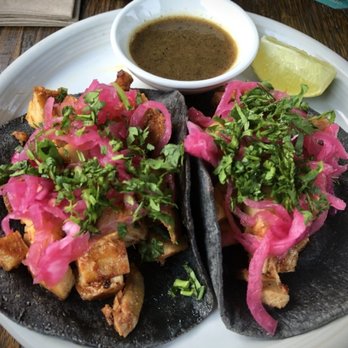 Tropicale - Chicken adobado tacos with killer salsa.  Beautiful. - Latin American Near Me - Portland, Oregon