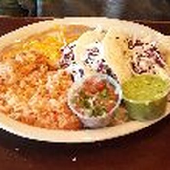 El Coronado Restaurant - Lunch special Carna Asada soft taco plate w/beans & rice. Yum! - Mexican Near Me - Tucson, Arizona