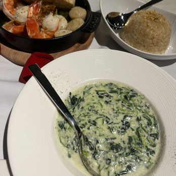 The Steak Library - Creamed spinach garlic fried rice and shrimp anjillo - Steakhouses Near Me - Lomita, California The Steak Library - Creamed spinach garlic fried rice and shrimp anjillo - Steakhouses Near Me - Lomita, California