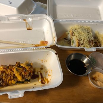 Miso Sushi - Rattle snake to the left and crunchy shrimp roll on the right - Sushi Bars Near Me - Lancaster, California Miso Sushi - Rattle snake to the left and crunchy shrimp roll on the right - Sushi Bars Near Me - Lancaster, California