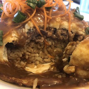 Island Style Cafe - Delicious Layers of crepe, fried rice, hamburger, eggs, and gravy - Hawaiian Near Me - Santee, California Island Style Cafe - Delicious Layers of crepe, fried rice, hamburger, eggs, and gravy - Hawaiian Near Me - Santee, California