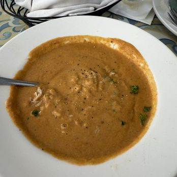 Amalia Cafe - Lobster Bisque with lump crab meat on top - Spanish Near Me - St Thomas, Virgin Islands Amalia Cafe - Lobster Bisque with lump crab meat on top - Spanish Near Me - St Thomas, Virgin Islands