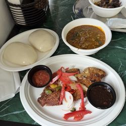 Julie's African Caribbean & Continental Restaurant - Medium size Fried Tilapia, FuFu, okra soup.everything was delicious