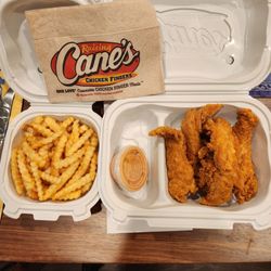 Raising Cane's Chicken Fingers - Chicken fingers, fries and their famous sauce.