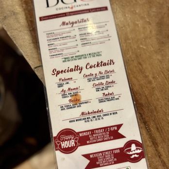 DGO Cocina Cantina - drink menu as of april '26 - Mexican Near Me - Denver, Colorado