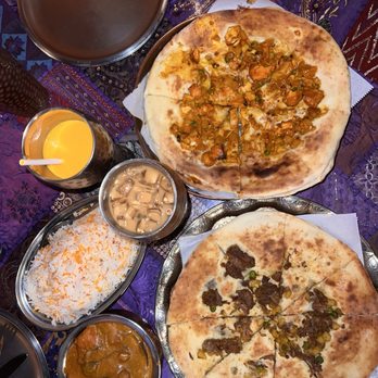 Cafe Maharani - Lamb & chicken stuffed naan, I forgot what my other friend ordered lol - Indian Near Me - Honolulu, Hawaii Cafe Maharani - Lamb & chicken stuffed naan, I forgot what my other friend ordered lol - Indian Near Me - Honolulu, Hawaii