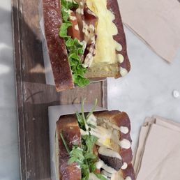 Shroom burger & Blt sandwich. Shroom burger & Blt sandwich.