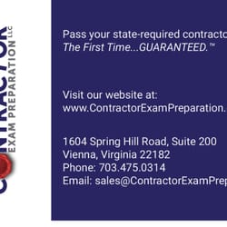 Contractor Exam Preparation - Maryland Home Improvement Commission exam, MHIC exam, VA Class A contractor license, VA Class B contractor license, VA BLD