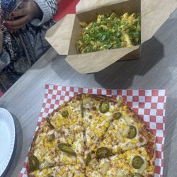 Custom pizza and chick tikka pasta