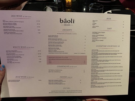 Menu photo 5 Baoli Miami Miami Beach, FL
