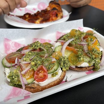 Bagel + Slice Pizza Shop - The super fresh and behind the pepperoni slice - Bagels Near Me - Los Angeles, California