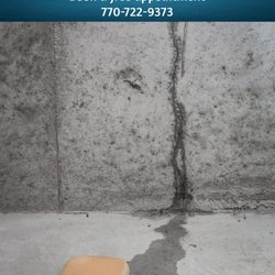 Vanguard Waterproofing Solutions - These vertical wall cracks allow water to seep through. Let us fix it by applying a crack injection. Call us  to learn more.