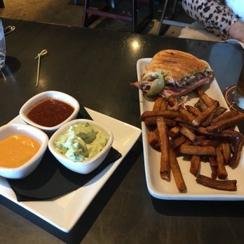 Lock 27 Brewing Restaurant - Cuban sandwich, fries and 3 excellent dipping sauce. Soooo good! - Breweries Near Me - Centerville, Ohio