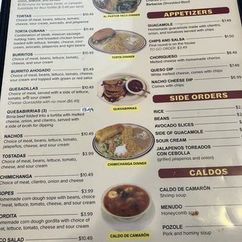 Chaparritos - Menu - Mexican Near Me - West Lafayette, Indiana