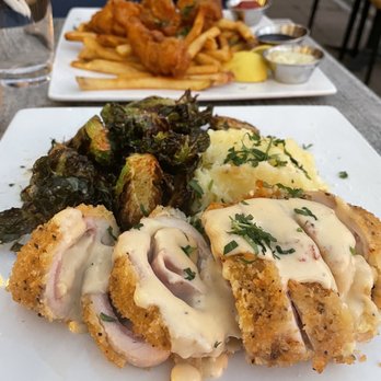 Union Rooftop - Chicken cordon blue with Brussel sprouts - New American Near Me - Minneapolis, Minnesota