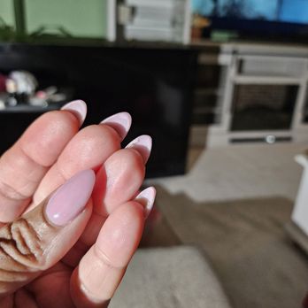 Olio Nails - Excess powder residue left under nails - Nail Salons Near Me - Fishers, Indiana Olio Nails - Excess powder residue left under nails - Nail Salons Near Me - Fishers, Indiana