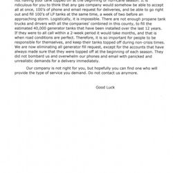Hogan Gas - Professionalism at its finest. My email to them was only asking if our tank could be filled.
