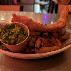 Raging Cider and Mead Co - Mushed peas, fish and chips