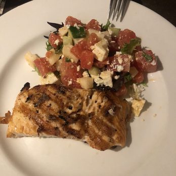 The Wicked Oyster - Pan seared salmon and watermelon salad - Seafood Near Me - Wellfleet, Massachusetts The Wicked Oyster - Pan seared salmon and watermelon salad - Seafood Near Me - Wellfleet, Massachusetts
