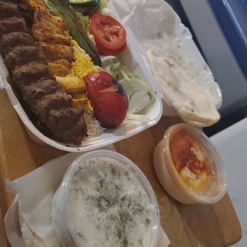Why not kabob - Combo Beef Luleh Chicken Skewers Beef Skewers Tzatziki Hummus Pita Bread - Middle Eastern Near Me - Glendale, California Why not kabob - Combo Beef Luleh Chicken Skewers Beef Skewers Tzatziki Hummus Pita Bread - Middle Eastern Near Me - Glendale, California
