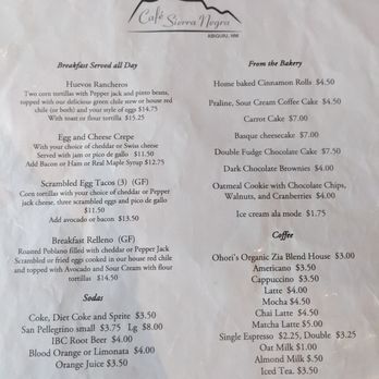 Cafe Sierra Negra - Menu - New American Near Me - Abiquiu, New Mexico