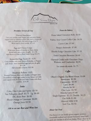 Menu photo 6 Cafe Sierra Negra Abiquiu, NM