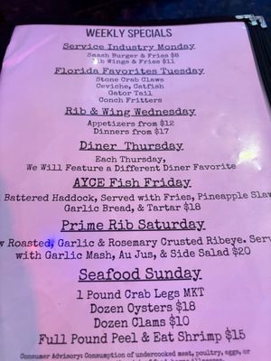 Menu photo 1 Cadillac Cove Satellite Beach, FL Menu photo 1 Cadillac Cove Satellite Beach, FL