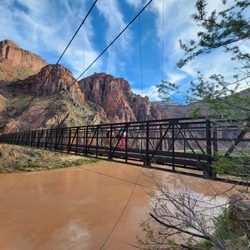 Bright Angel Campground - Black Bridge crossing the Colorado river