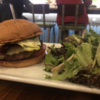 Burger Bach - Original burger with mixed greens. - Burgers Near Me - Charlottesville, Virginia Burger Bach - Original burger with mixed greens. - Burgers Near Me - Charlottesville, Virginia