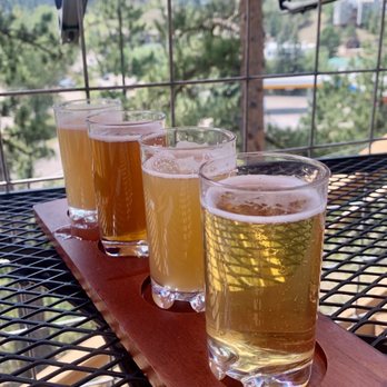 Lariat Lodge Brewing Company - Beer flight on the patio! - Brewpubs Near Me - Evergreen, Colorado Lariat Lodge Brewing Company - Beer flight on the patio! - Brewpubs Near Me - Evergreen, Colorado