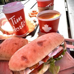 Tim Hortons - Great place to stop over for a great lunch .. Turkey Club .. Chicken Noodle Soup .. Sour Cream Donut