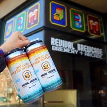 Revival Brewery + Arcade - Invader Hopped Wheat Ale - Arcades Near Me - Calgary, Alberta