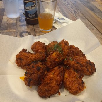 CM Chicken - Red Pepper Tikkudak chicken wings..the heat is real especially eating super fresh from the kitchen.. oh that's a blue moon with it - Chicken Wings Near Me - Overland Park, Kansas CM Chicken - Red Pepper Tikkudak chicken wings..the heat is real especially eating super fresh from the kitchen.. oh that's a blue moon with it - Chicken Wings Near Me - Overland Park, Kansas