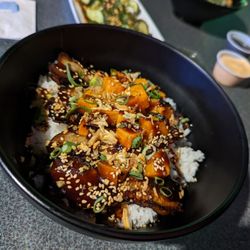 Ruckus Ramen - Pork belly bowl w sweet potato added