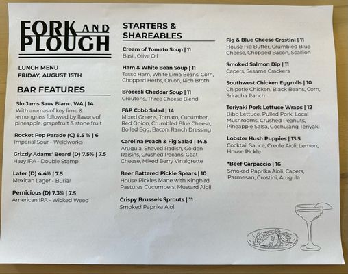 Menu photo 4 Fork and Plough Greenville, SC