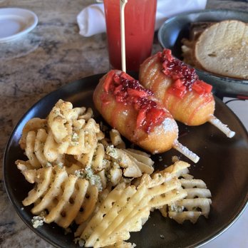 Magic Key Terrace - Magic Key Holder Dining - Monte cristo corn dogs - Wine Bars Near Me - Anaheim, California Magic Key Terrace - Magic Key Holder Dining - Monte cristo corn dogs - Wine Bars Near Me - Anaheim, California