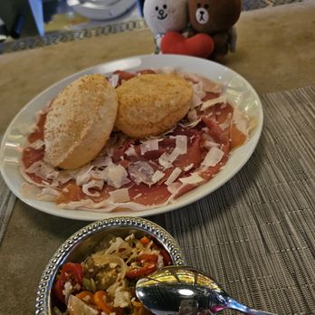 Giovedi - Prosciutto San Daniele... with Vietnamese Sesame Donuts and Giardiniera pickles... delicious! - Asian Fusion Near Me - Honolulu, Hawaii