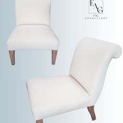 Eag Upholstery - White Rollback Dining chair