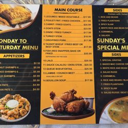 Marabou Lakay - Menu (front)