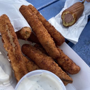 Pepper Tree Frosty - Fried zucchini and corn dog. - Ice Cream & Frozen Yogurt Near Me - Vista, California Pepper Tree Frosty - Fried zucchini and corn dog. - Ice Cream & Frozen Yogurt Near Me - Vista, California