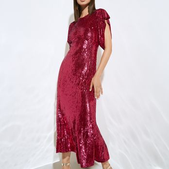 open lace back dress Simple Mermaid Red Sequin Prom Dresses 22th Birthday Outfit P426   PreppyDress