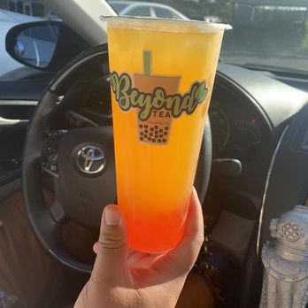 Beyond Tea - Mango Tea with strawberry boba - Bubble Tea Near Me - Suisun City, California