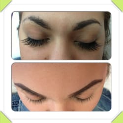 Unique Threading - Bottom is before individual eyelashes top is after a full set of individual eyelashes come to me KENIA at unique threading salon