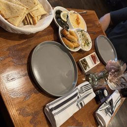 Mazze platter: cheese cigars ( highly recommend), Babaganoush, hummus (a little too runny though) and dolma. Mazze platter: cheese cigars ( highly recommend), Babaganoush, hummus (a little too runny though) and dolma.