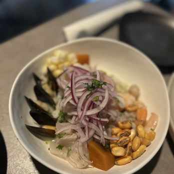 Tacu Taku Peruvian Kitchen - Ceviche Mixto Corvina - Peruvian Near Me - Pembroke Pines, Florida Tacu Taku Peruvian Kitchen - Ceviche Mixto Corvina - Peruvian Near Me - Pembroke Pines, Florida