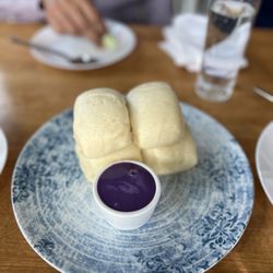 Yuan Wonton - Dumplings with ube dipping sauce
